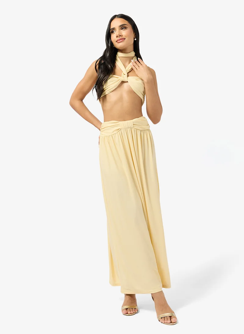 Ginger Off Shoulder Draped Top & Skirt Coord Set